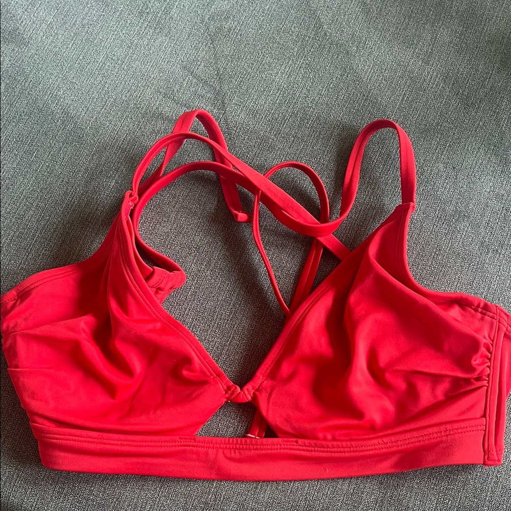 Shade & Shore Vibrant Red Bikini Top